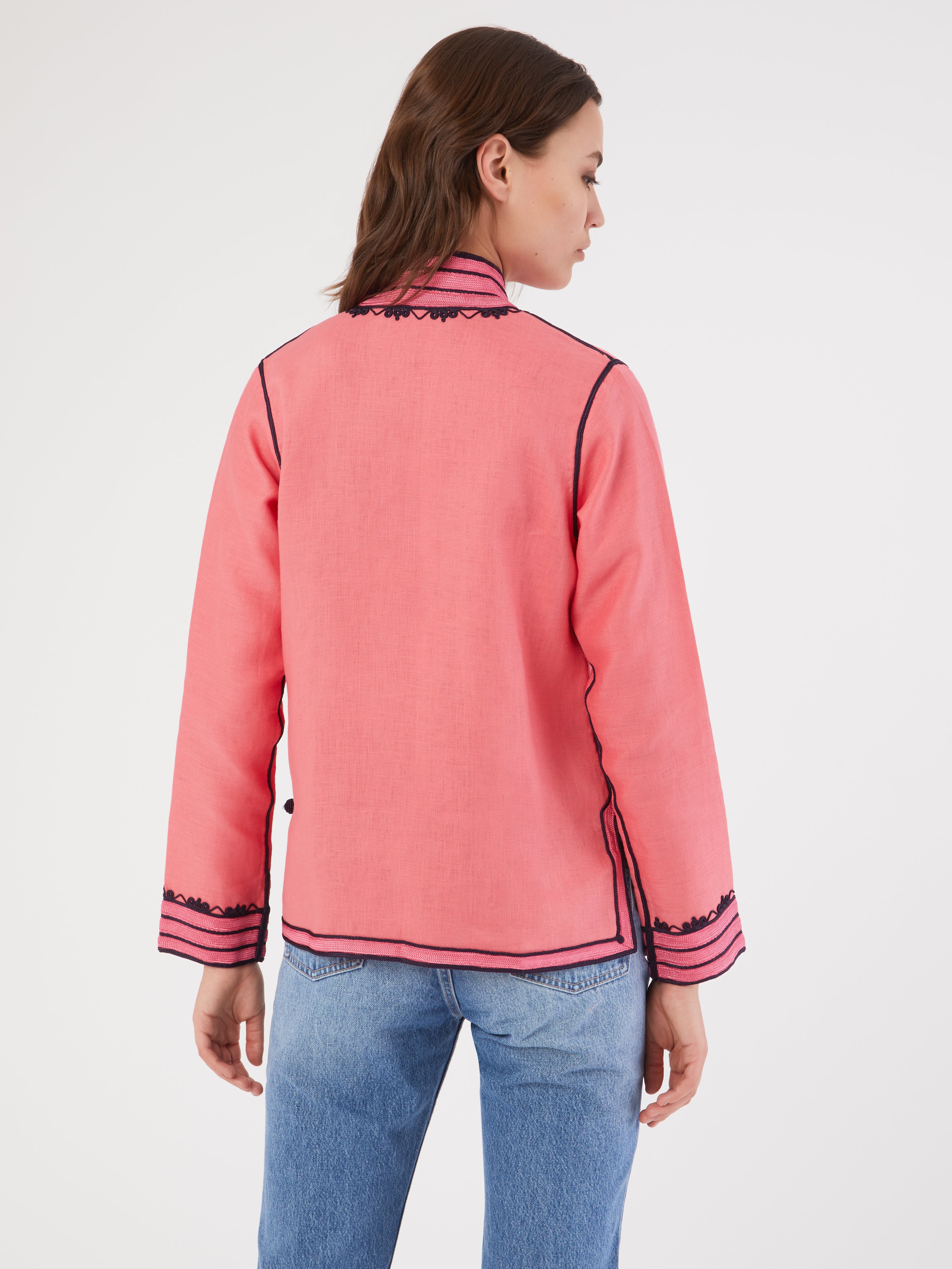 Embroidered in silk threads, Ethical fashion, craftsmanship, sustainable fashion, traditional fashion, ethnic fashion, moda etica, moda sostenibile, tecniche artigianali, moda tradizionale, moda etnica, fatto a mano, handmade, bohemian jacket, boho jacket, midseason jacket, giacca di mezza stagione, ricamo a mano, hand embroidery, silk embroidery, ricamo seta, moroccan jacket, giacca marocchina, collo coreana, giacca di velluto, velvet jacket, giacca di cashmere, cashmere jacket
