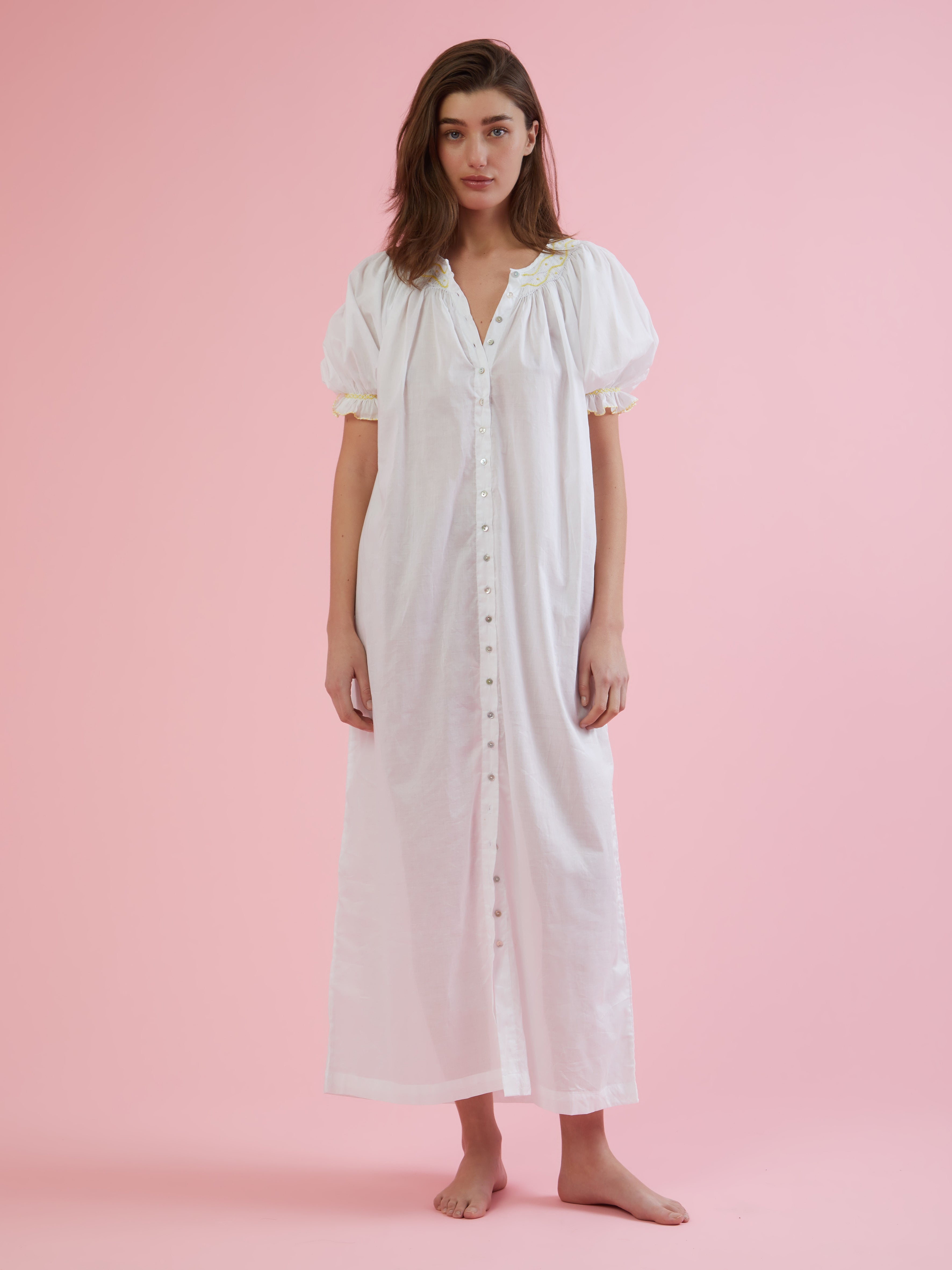 Malagasy cotton smocked nightdress