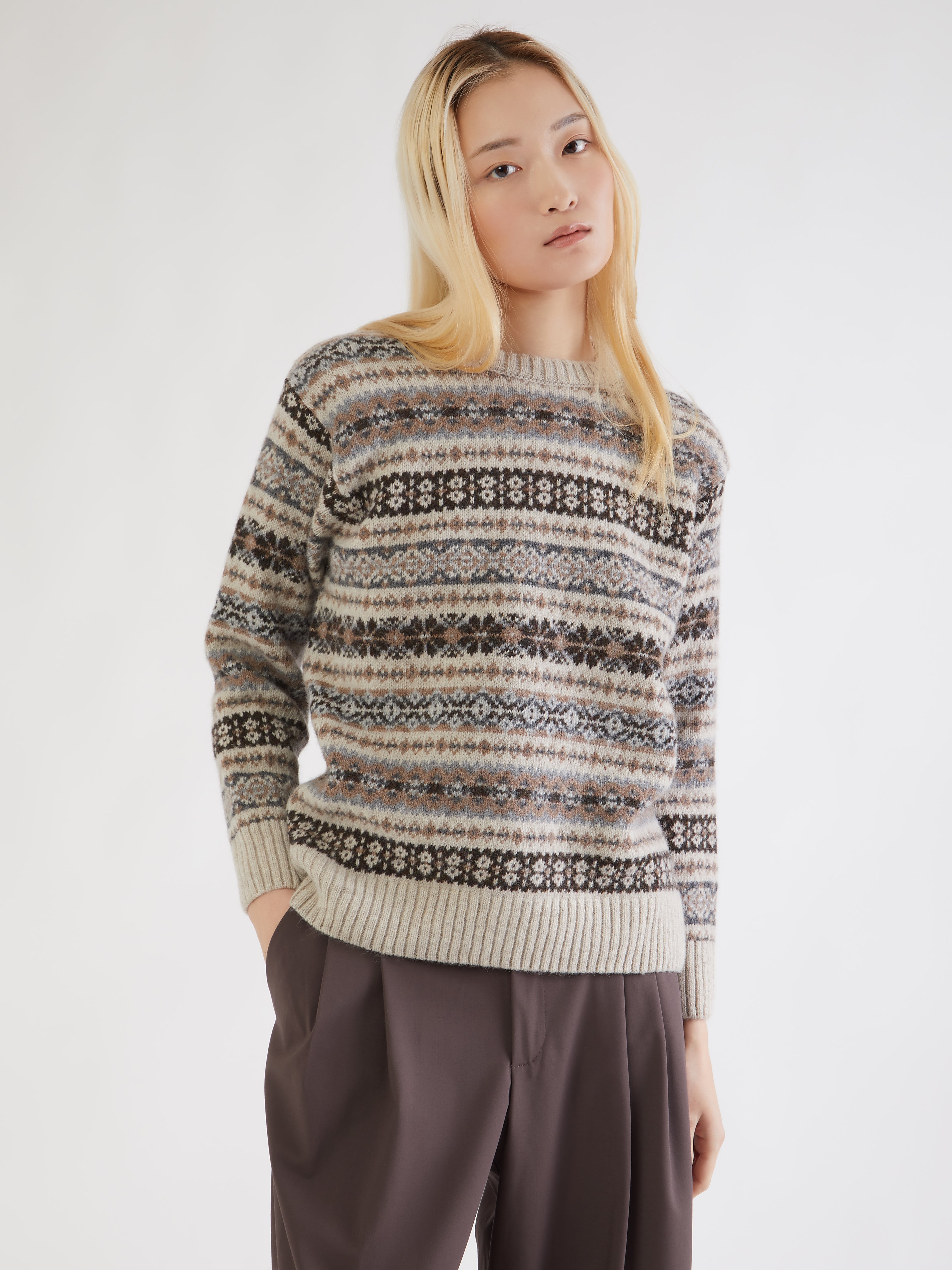 ETHICAL FASHION, CRAFTSMANSHIP, SUSTAINABLE FASHION, TRADITIONAL FASHION, ETHNIC FASHION, BOHEMIAN FASHION, MODA ETICA, MODA SOSTENIBILE, TECNICHE ARTIGIANALI, MODA TRADIZIONALE, MODA ETNICA, VESTITI BOHEMIAN, GOLF, FAIR ISLE, SCOTTISH SWEATER, 100% LANA, 100% WOOL, TRADITIONAL SWEATER, MADE IN SCOTLAND, GOLF INGLESI