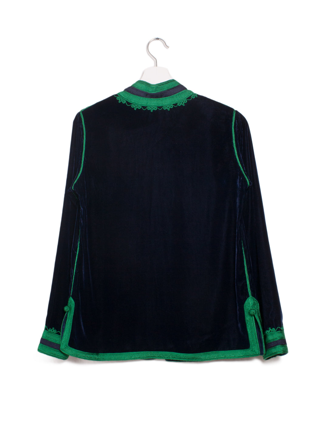 Traditional embellished coat made in silk velvet, Embroidered in silk threads, 100% silk velvet; 100% silk embroidery Ethical fashion, craftsmanship, sustainable fashion, traditional fashion, ethnic fashion, moda etica, moda sostenibile, tecniche artigianali, moda tradizionale, moda etnica, fatto a mano, handmade, bohemian coat, boho coat, velvet coat, giacca di velluto, midseason coat, giacca di mezza stagione, ricamo a mano, hand embroidery, silk embroidery, ricamo seta.